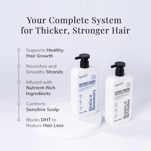 Hair Growth Shampoo and Conditioner Set - Rosemary & Biotin Shampoo and Conditioner for Hair Thickening - Botanical Boost for a Healthy Scalp, Hair Growth and Strengthen