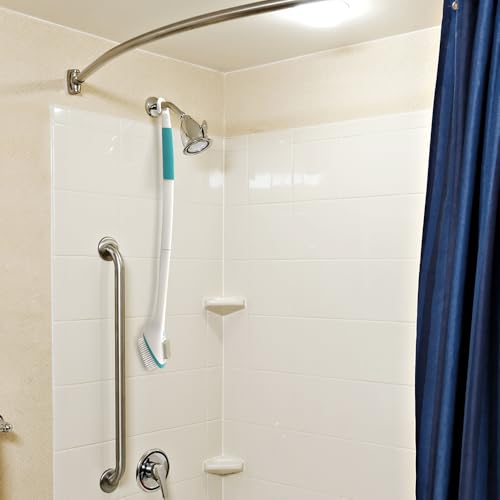 Miracle Foot Brush 30" w/ Scrubbing Pumice Stone and Shower Grip Handle with Hook. Wet/Dry Brush, Great for Seniors, Pregnant, Disabled, or Post surgery. 1000's sold