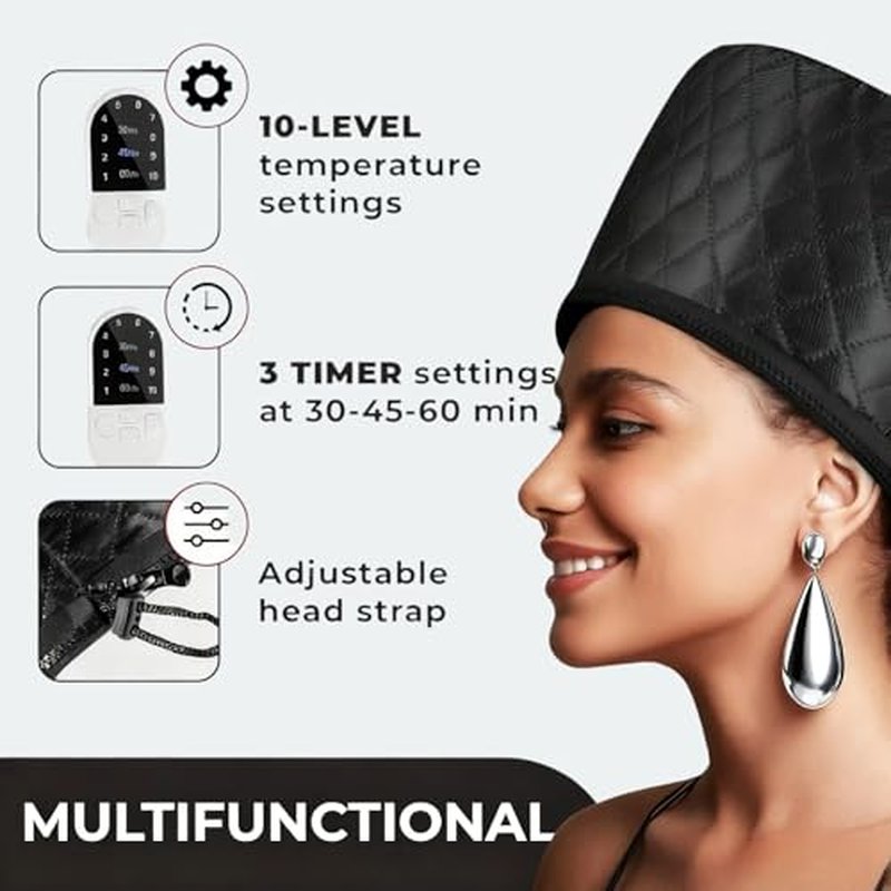 Home Use Hair Steamer for Natural Hair - 10-Speed Temperature Adjustment, Fast Heating, Deeply Nourishes Hair Strands