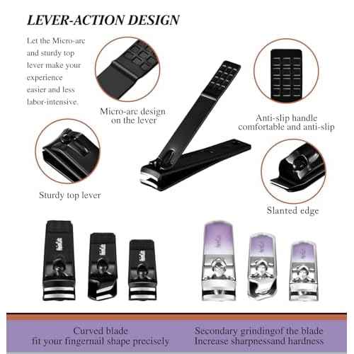 Toenail and Finger Nail Clippers Set: Separate Personal Nail Cutter Set for Men and Women, Travel Fingernail & Toe Nail Trimmer kit for Adult, Ideal for Wedding Gifts and Engagement Gifts for Couples