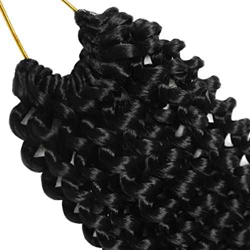 RIHANNAHAIR 7 Packs Passion Twist Hair 12 Inch Pre Looped Water Wave Crochet Hair Spring Twist Bohemian Braids for Black Women