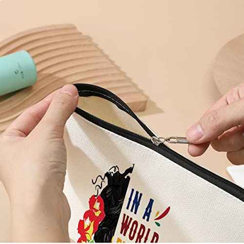 DJHUNG Inspired Mexican Girl Makeup Bag Funny Badass Women Gift Skull Travel Pouch for Women Female Girls Friends Sister BFF Nurse Mom Aunt Birthday Christmas Halloween in a World Full of Princesses