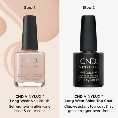 CND Vinylux Long Wear Shine Top Coat, Quick Drying Formula, Easy to Remove, 0.5 Fl Oz