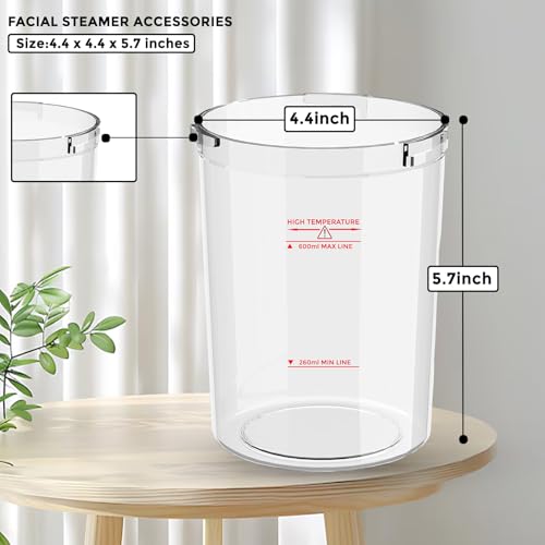 Water Jar for Facial Steamer Professional, Large Capacity Plastic Water Cup for Ozone Facial Steamer Professional Replacement
