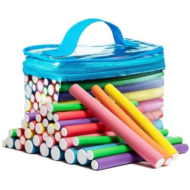 Salon Heatless Flexible Hair Rollers Curlers 42-pack 7" Soft Foam Flexi Twist Curling Rods for Short Long Hair