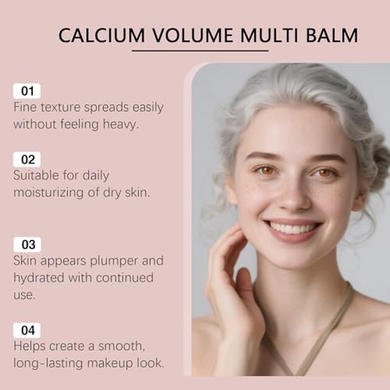 Vitaliq Cemenrete Calcium Multi Balm,Calcium Volume Multi Balm,Korean Collagen Moisturing Stick,Repair moisturizing Cream,Anti-aging,Hydrating,Firming Skin, Almond & Vitamin E for Neck, Face (1PC)