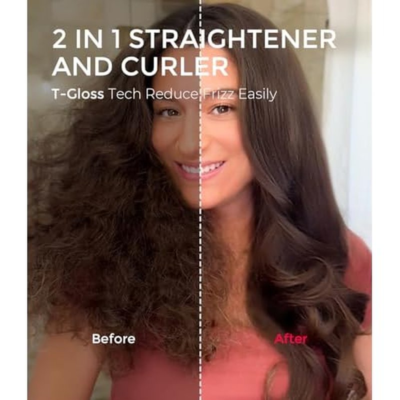 TYMO Thermal Brush Curling Brush - STYLUX 1.5 Inch Blowout Volumizer with Flexi-Fit for Hair Straightening, Heated Round Styler Tool, Hair Straightener and Curler 2 in 1, Dual Voltage, Gold