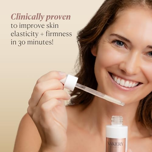 Nakery Collagen Defense Face Serum, 25% Vitamin C Complex with Niacinamide and Peptides, Anti Aging Collagen Booster for Wrinkles and Dark Spots, Brightening Skin Treatment, Made in USA