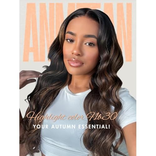 12A F1B/30 Highlight Human Hair Bundles Body Wave 18 Inch, Balayage Colored Black with Brown Ombre Single Wavy Bundle Double Weft Soft and Thick 100% Unprocessed Brazilian Remy Hair