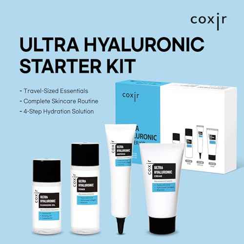 [Trial KIT] coxir Ultra HYALURONIC/Cleansing Oil+Toner+ampoule+Cream Holiday Miniature/Christmas mini Gift [2.68 fl.oz (Pack of 1)] / Korean Skin Care
