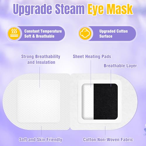 XPCARE 16 Pack Steam Eye Masks for Dry Eyes, Heated Eye Mask Warm Compress for Eyes,Disposable Heated Eye Mask for Dark Circles, Puffy Eyes, Relief Stress Eye Fatigue£¨Lavender£©