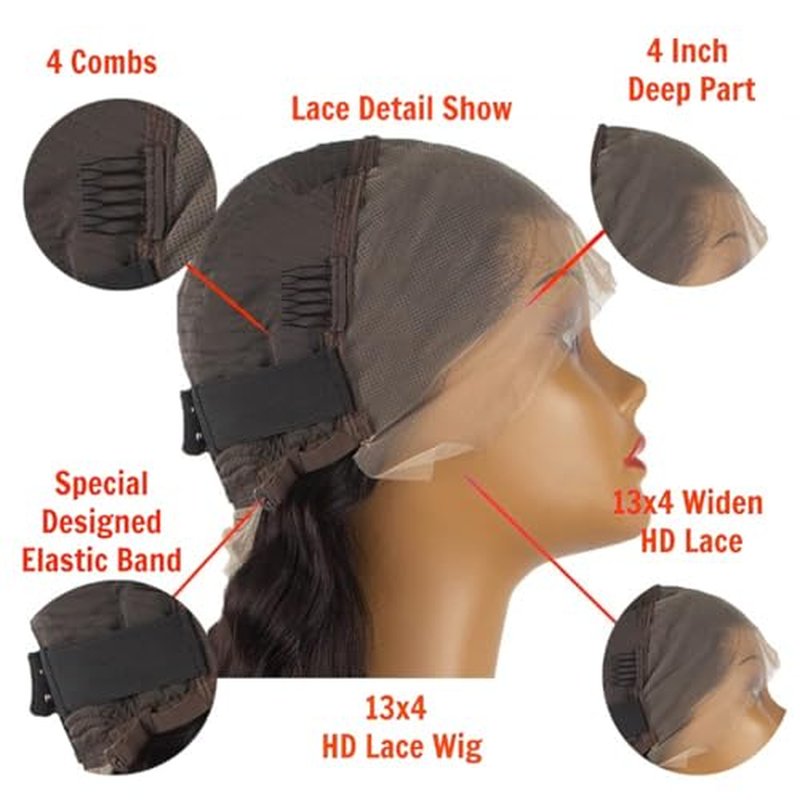 Highlight Ombre Lace Front Wigs Human Hair 28 Inch 13X4 Body Wave Honey Blonde HD Lace Front Wigs Human Hair Pre Plucked with Baby Hair 180% Density 4/27 Balayage Glueless Wigs for Black Women