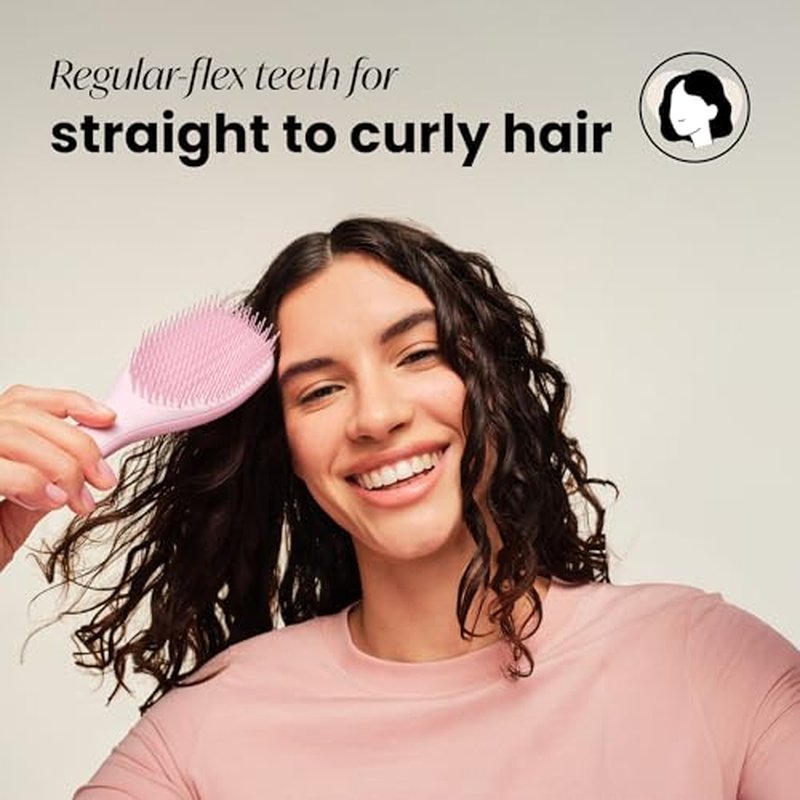 Tangle Teezer Ultimate Detangler Brush for Wet & Dry Hair, Eliminates Knots & Reduces Breakage for All Hair Types, Millennial Pink