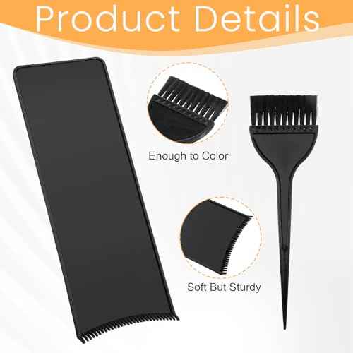 Highlighting Board, Hair Dye Brush, And Hairs Dye Comb 3 PCS, Balayage Board Hair Coloring Paddle Balayage Highlighting Boards with Teeth, Hair-Dye Tools Highlightings Paddle for Barber Salon, Black