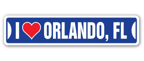 I Love Orlando, Florida Street Sign fl City State us Wall Road décor Gift