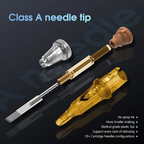 Ambition Soldier Tattoo Kit -Wireless Tattoo Machine Kit Complete with Extra 2400mAh Power 40pcs Cartridge Needles Bandage Gloves Ink Mixer Ink Cup Disposable Handle for Professional Tattoo Artists