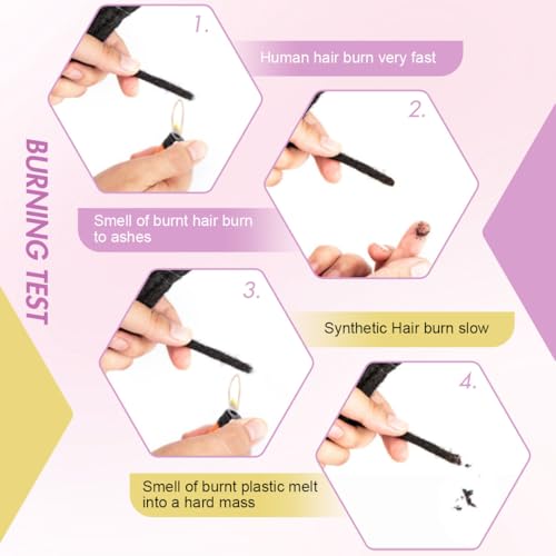 6 inch 50 Strands Loc Extensions Human Hair, 0.4cm Width 100% Human Hair Dreadlock Extensions for Men/Women, Can be Dyed Soft Dreads Extensions,1b