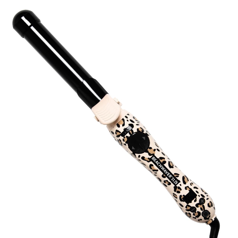 The Beachwaver Co. S1.25 Rotating Curling Iron - Classic Catwalk | Automatic 1 1/4-Inch Ceramic Curling Iron - Larger Barrel Size for Medium-to-Long Hair! | Auto-Shut Off, Home Button, Travel-Friendly