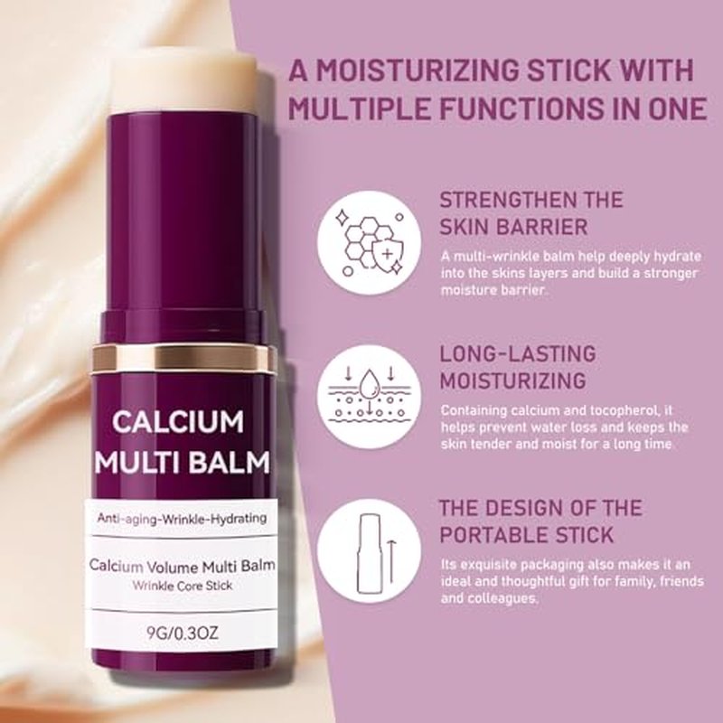 Cemenrete Calcium Multi Balm, Calcium Volume Multi Balm, Korean Anti-Aging Formula for Face, Eyes & Neck - Hydrating, Firming Skin Treatment with Collagen & Vitamin D (2 pcs)
