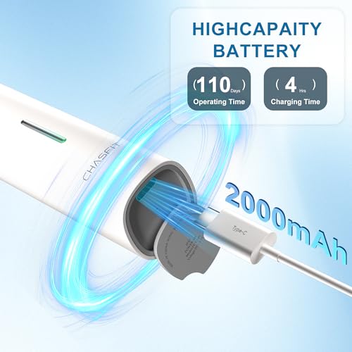 Electric Toothbrush Wave Oscillation & Vibration Sonic Tooth Brush for Adults BASS-Brushing Technique Travel Rechargeable Toothbrushes 4 Soft Bristle Replace Heads IPX7 Gifts for Men Women White