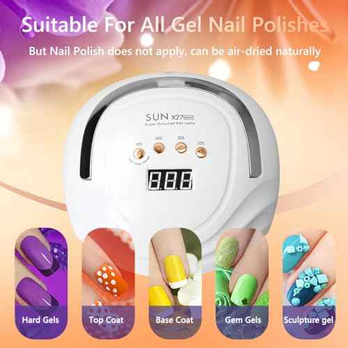 UV LED Nail Lamp with 81 Beads, 380W Nail Curing Lamps for Gel Polish with Automatic Sensor/4 Timer Setting,Led Nail Dryer, Professional Nail Art Drying Tools for Fingernail and Toenail