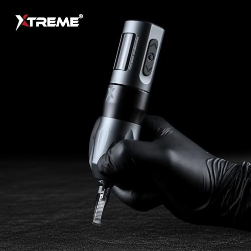 XTREME X Wireless Tattoo Pen Battery- Professional Tattoo Machine with Faulhaber Brushless Motor, 0.96" TFT Display, Adjustable Stroke, 2000mAh Battery - Silent Operation