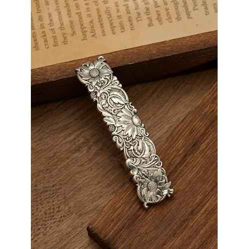 HAQUIL Vintage Flower Rectangular Hairclip, Hair Clip Vintage Viking Celtic Knot Protection Hair Clip, Barrettes Gift for Women Viking Hair Accessories