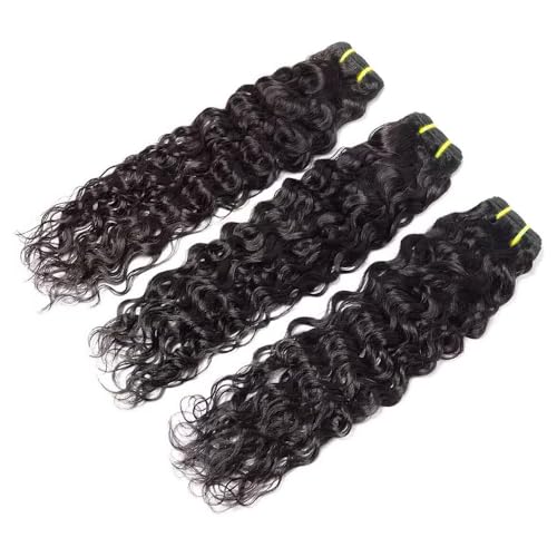 16 18 20 Inch Water Wave Bundles Human Hair 100% Unprocessed Curly Brazilian Virgin Hair Wet And Wavy 3 Bundles Human Hair Natural Black