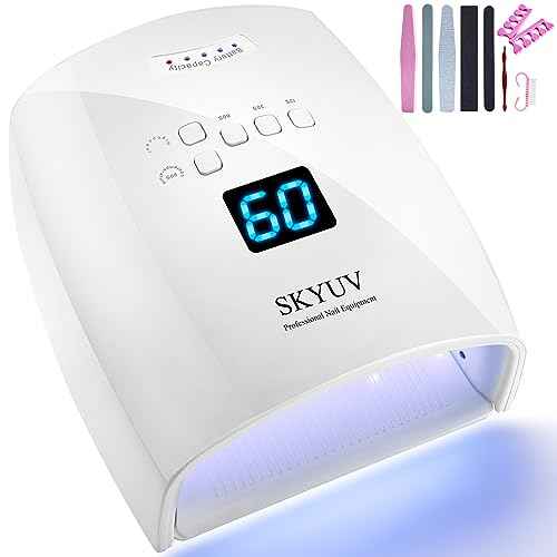 Rechargeable Faster Drying UV LED Nail Lamp, LED Nail Dryer Gel Polish Light Nail Polish Curing LED Nail Dryer Automatic Sensor Professional Nail Light Suitable for Fingernails and Toenails
