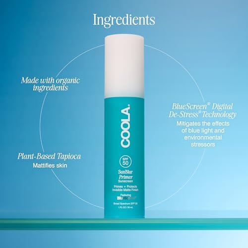 Coola SunBlur Makeup Primer - SPF 50 Matte Finish, Long-Lasting Wear | 1.0 Fl Oz