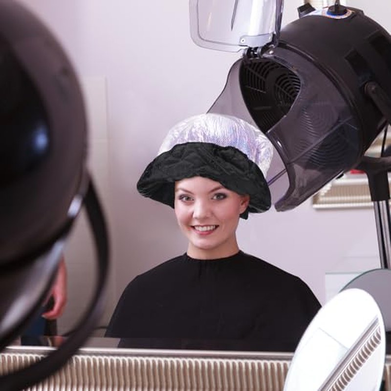 Hair Dryer Heat Shield with 10 Disposable Plastic Hoods, Black