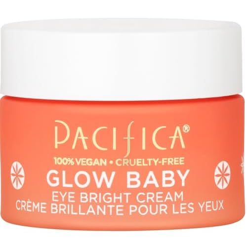 Pacifica Glow Baby Brightening Eye Cream ? Vitamin C Under Eye Cream for Dark Circles & Puffiness, Caffeine-Infused Eye Brightener for Tired Eyes Fragrance-Free 0.5 oz Clean Vegan Dermatologist Tested