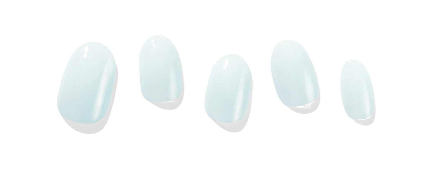 Dashing Diva Glaze Semicured Gel Nail Strips - Blue Salt | Long Lasting, Chip Resistant | LED Nail Lamp Compatible | 34 salon-quality wraps, 2 prep pads, 1 nail file