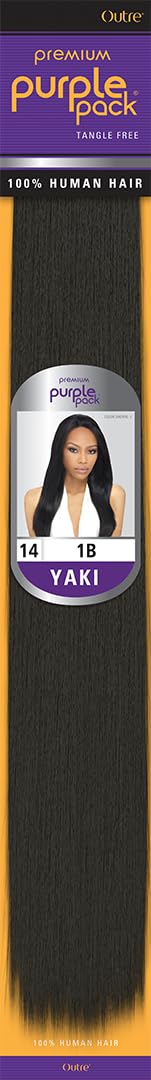 Outre Purple Pack 100% Human Hair Weave (14 inches, 1(Jet Black))