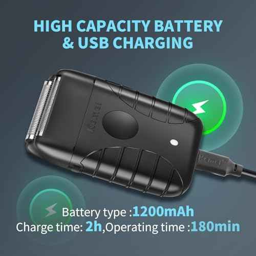 KEMEI Professional Electric Foil Shaver for Men, Beard Trimmer & Men's Grooming Tool, Foil Shaving and Bald Head Precision Trimmer. Cordless and Rechargeable with USB. Gifts for Men