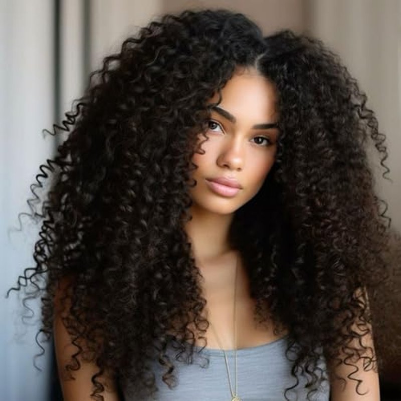 Afro Kinky Curly Boho Human Hair 3 Bundles14 16 18Inch Curly Weave Bundles Unprocessed Virgin Hair Afro Curly Hair Extensions for Black Women Natural Color