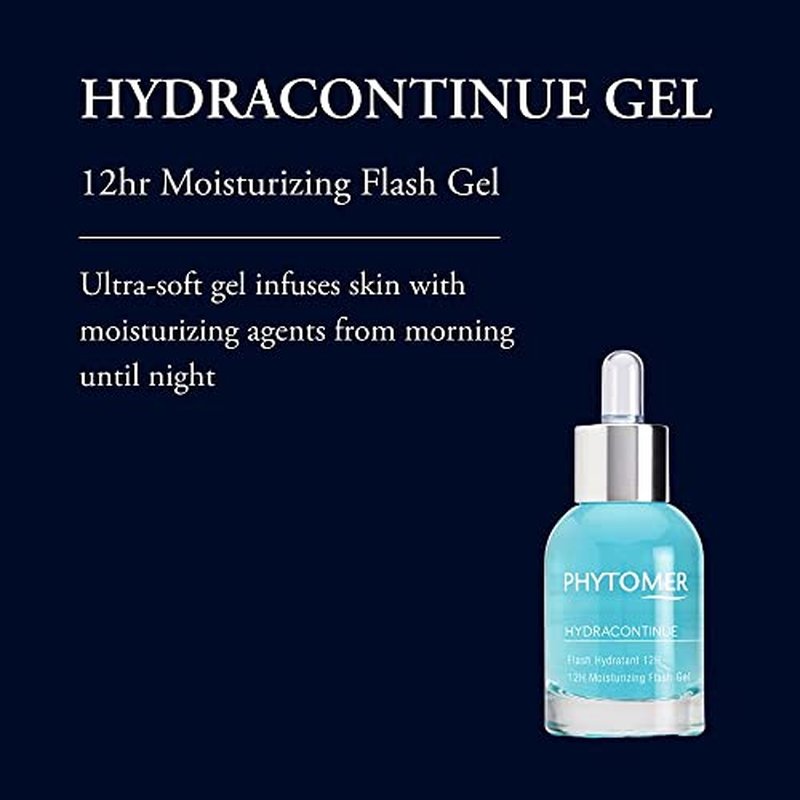 Phytomer HYDRACONTINUE Face Moisturizing Gel | 12 hour Skin Hydrating Gel | Immediate & Long Lasting Hydration | Refreshing, Restoring Face Moisturizer for Dry Skin | 30ml