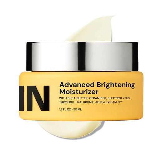 Gleamin Advanced Brightening Moisturizer - Facial Cream with Shea Butter, Vitamin C and Ceramides, Helps Improve the Look of Dark Spots, Uneven Tone & Deep Hydration, Fragrance Free - 1.7 fl oz
