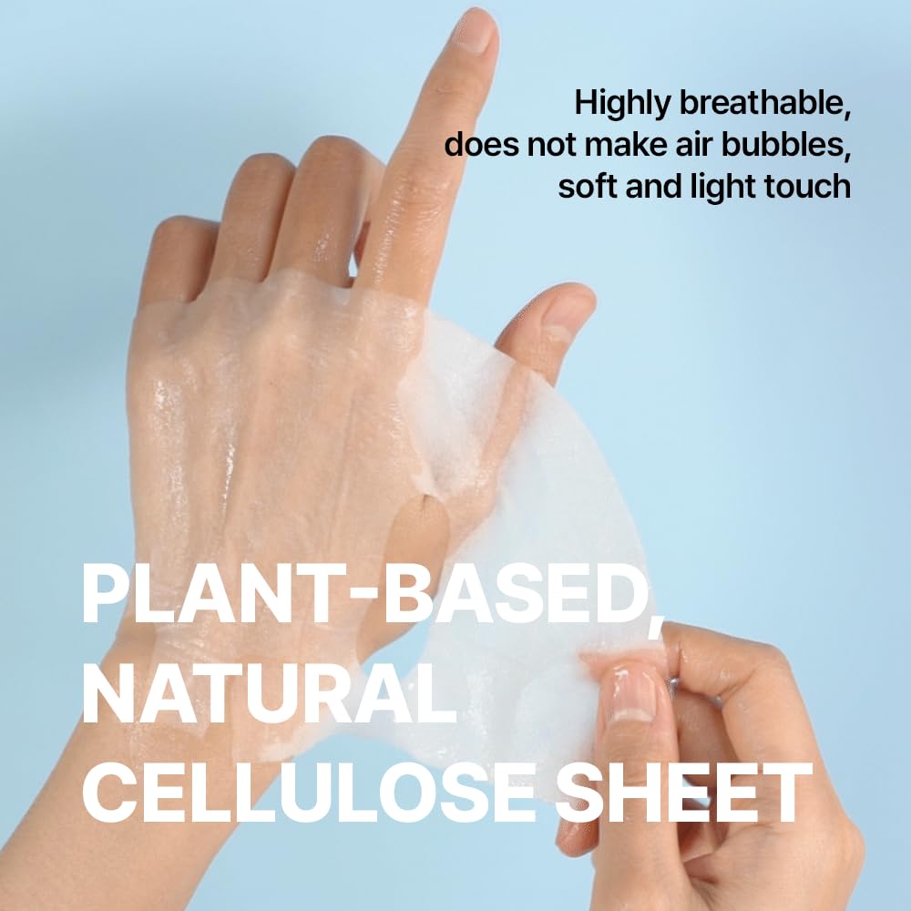 LON.G Cica Calming Authentic Glow Sheet Mask - Skin Soothing for Sensitive Blemish Troubled skin, Heartleaf, centella asiatica extract, hydration, skin barrier, Korean skincare, 10 sheets/0.7 oz