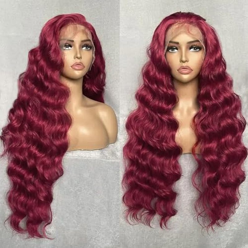 Munx Burgundy Human Hair Wigs for Black Women 13x4 99j Colored Pre Plucked Lace Front Wigs Human Hair Thick 180 Density Glueless Wine Red Body Wave Wig Bleached Knots with Baby Hair 30in