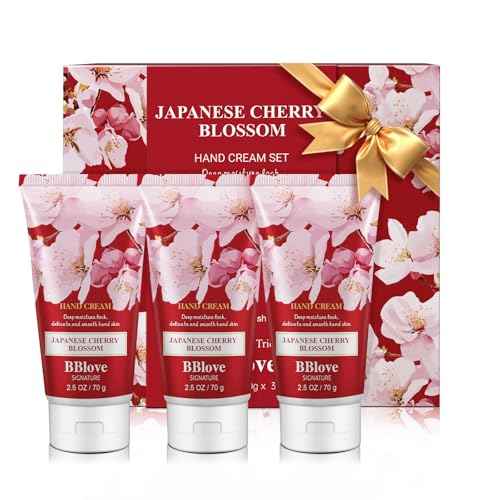 Hand Cream Moisturizing Gift Set-3PCS x 2.5oz Japanese Cherry Blossom, Natural Ingredients, Long-Lasting Moisture,Thoughtful Presents, Ideal as Gifts for Birthday Mother's Day Gift