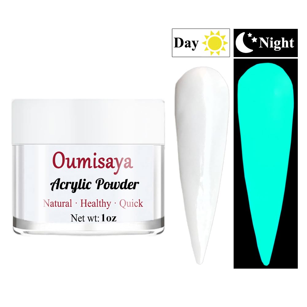 Glow in the dark White Acrylic Nail Powder for French Nails Art 1OZ AP061