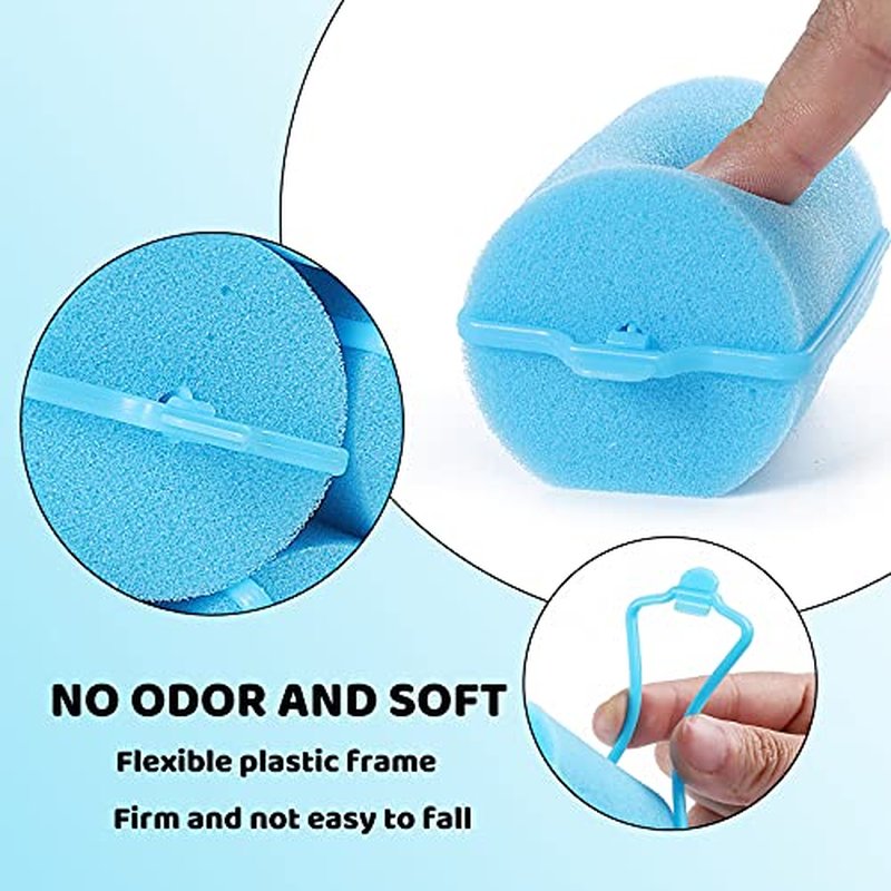 Jumbo Foam Sponge Hair Roller Soft Sleeping rollers Curvy Wavy Hairstyle Curling Hair Styling Tools 24 Pieces Use For Long Hair Short Hair Ladies And Children 2"X2.75"(blue)