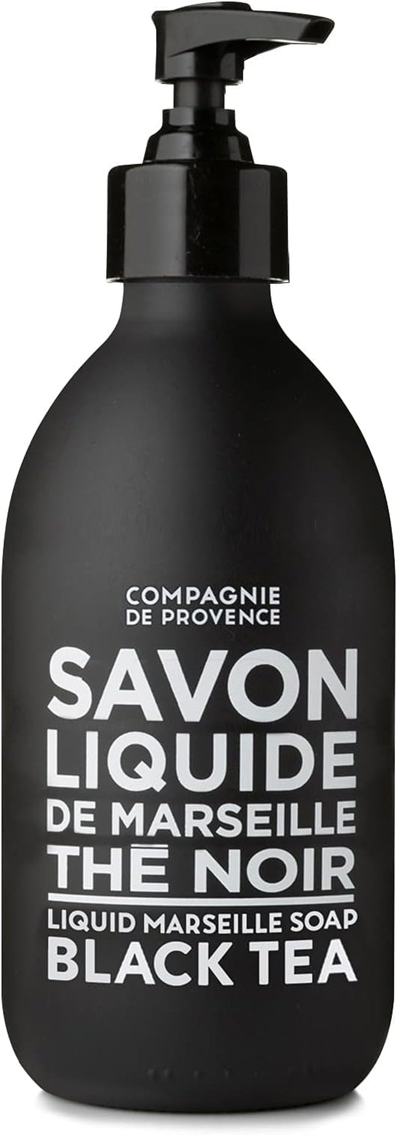 Compagnie de Provence Savon de Marseille Liquid Soap - Black Tea - 10 Fl Oz Glass Pump Bottle