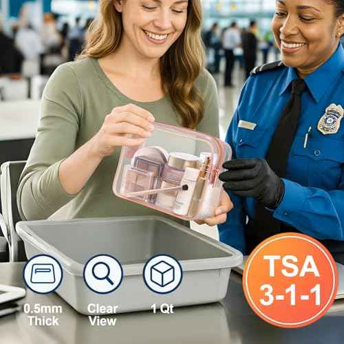 PACKISM TSA Approved Toiletry Bag - Rose Gold Leopard Print Clear Makeup Bag, Suitable for Gifts, with Supporting Frame, Perfect for Travel Essentials, Thick No Smell