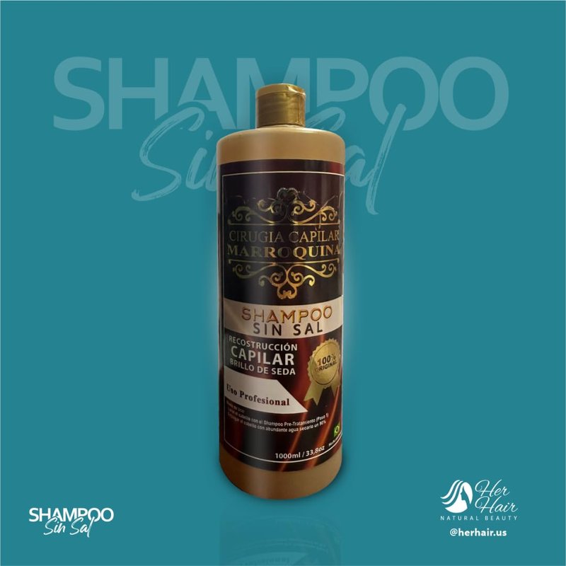 Marroquina Shampoo Sin Sal Sulfato Free | 33.8 oz | Limpiador y Reconstructor Capilar | Alisado y Brillo Capilar| Uso Professional| 100% Original | Chocolate