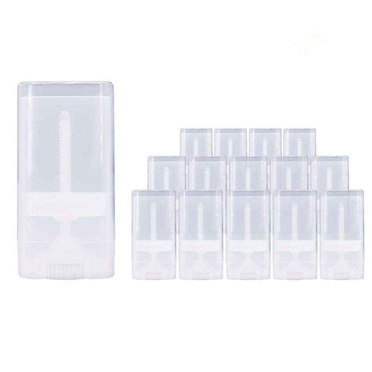 Healthcom 30pcs 0.5 Oz Clear Empty Plastic Deodorant Containers New Empty Oval Lip Balm Tubes 15ml Oval Deodorant Containers for Lipstick Crayon Chapstick DIY Make Your Own Deodorant Lotion Bar