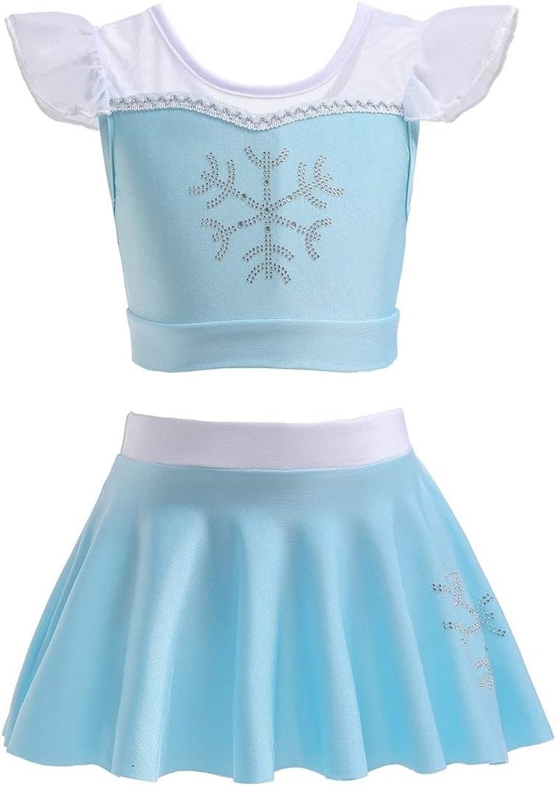 Girls Frozen Elsa Princess Swimwear - Two-Piece Tankini Set for Beach & Water Park | Size 5-6T