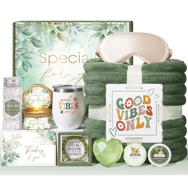 Christmas Birthday Gifts for Women Self Care Gift, Get Well Soon Gift Baskets Relaxing Spa Care Package for Women with Blanket, Unique Gifts Idea for Mom Mother Her Wife Girlfriend Best Friend Sister