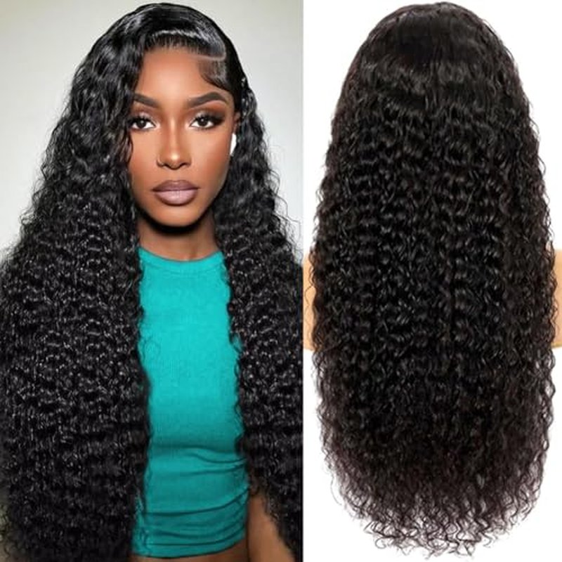 30 Inch Curly Lace Front Wigs Human Hair 200 Density 13x6 HD Transparent Jerry Curly Human Hair Wigs Glueless Wigs Pre Plucked Deep Curly Human Hair Wig for Women